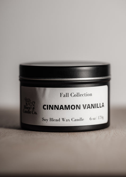 Cinnamon Vanilla Scented Candle-6 oz.